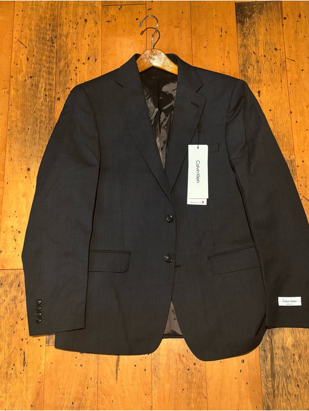 Calvin Klein Men's Dark Charcoal Two-Button Blazer